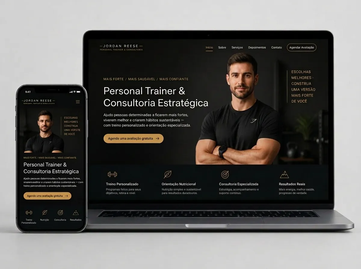 Modelo demonstrativo de site para profissional autônomo